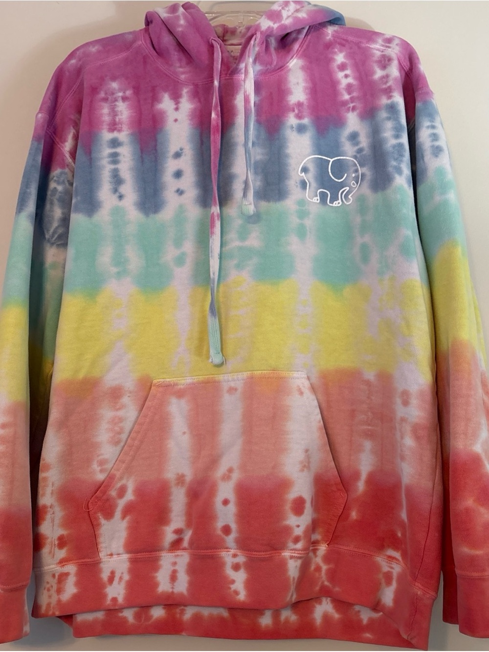 ivory ella Pastel Rainbow Tie-Dye Hoodie in Pink, Blue, Mint, Yellow, Coral